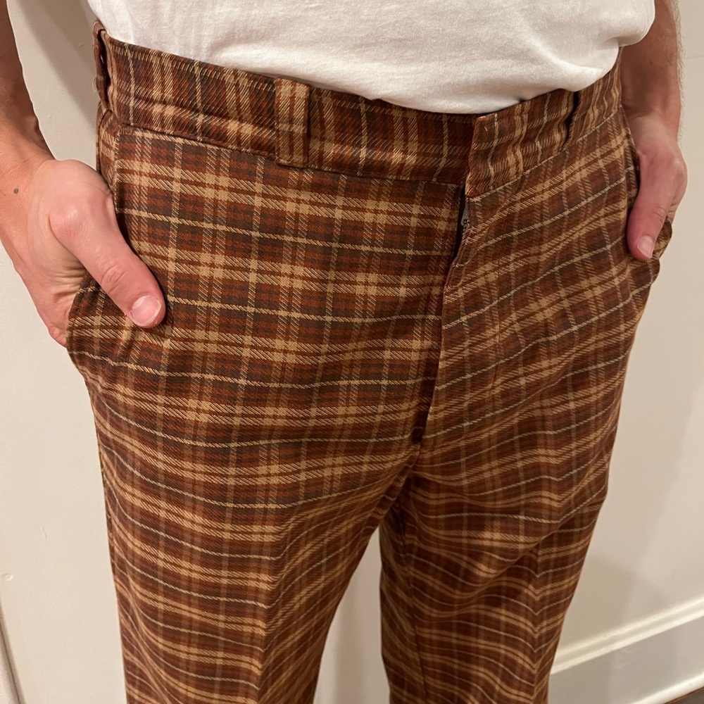 Vintage Plaid Trousers. Plaid Pants Size: 34x29
